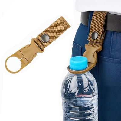 Taille Fleshouder I Flessen hanger I Drank Holster I Heup Fles Houder I Fleshouder Riem I Drinkfleshouder I Waterfles houder I Riemhouder I Beige / Khaki