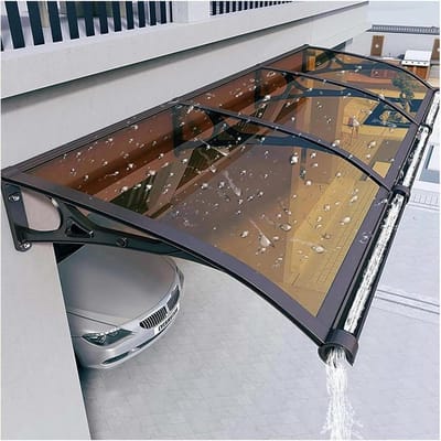 Overkapping huisdeur - Luifel zijpaneel - Bescherming buiten - Aluminium metalen frame - 60 x 120 cm - Transparant
