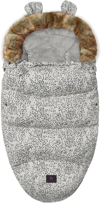 Baby Buidelzak Winter & Zomer Wandelwagen Quinny Voetenzak Luierhoes 0-3 Jaar Luipaardprint Geel