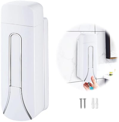 SnelShoppen - Wanddispensers voor Zeep, 350 ml, Wit, Handzeep Dispenser, Muurbevestiging, Geschikt voor Keuken, Badkamer, Douchegel, Shampoo, Vaatwasm