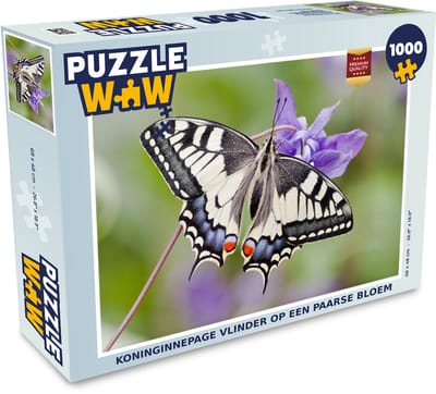 Puzzel Koninginnepage vlinder op een paarse bloem - Legpuzzel - Puzzel 1000 stukjes volwassenen