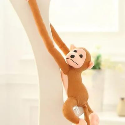 Nieuwe Kleur Lange Arm Aap Pluche Gevuld Poppetje Kinderen Schattige Dierlijke Pluche Speelgoed Creatief Gordijn Poppetje Hangende Aap Decoratieve Cadeaus 60cm lichtbruine kleur