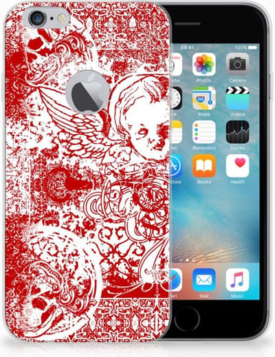 Back Cover voor Silicone Back Case Apple iPhone 6 Plus | 6s Plus Angel Skull Rood