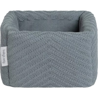 Baby's Only Gebreide commodemandje - Opbergmandje met visgraatmotief - Commode organizer - Babykamer accessoires Grace - Nordic Blue
