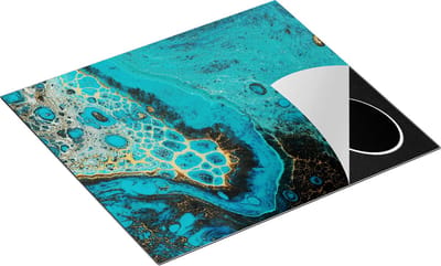Chefcare Inductie Beschermer Abstracte Kunst - Creatieve Blauwe Kleuren - 60x50 cm - Afdekplaat Inductie - Kookplaat Beschermer - Inductie Mat