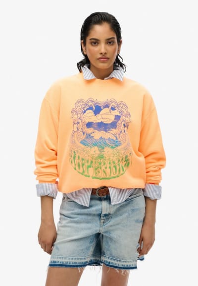 Superdry - Psych Surf Loose sweatshirt met ronde hals - Dames - Truien