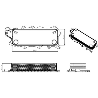 Olie radiator, motorolie NRF 31319