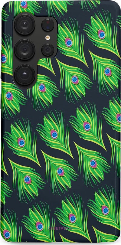 Casetastic Hoesje Geschikt voor Samsung S25 Ultra - Stijlvolle Beschermende Duo-layer Case - Veren van verleiding