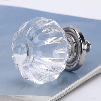 5 Pièces Boutons de Porte d'Armoire en Acrylique Style Européen Cristal Poignées de Tiroir à Trou Unique Forme Citrouille