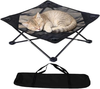 Hondenbed - Draagbaar Bed - Kamperen Outdoor - Opvouwbaar Vochtbestendig - 57x23x23 cm - Zwart