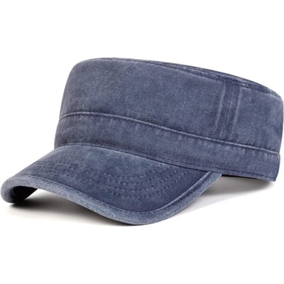 Unisex Wasbare Militaire Petten Lente Herfst Zeemansmutsen Grote Baret Petten Mannen Platte Top Kapitein Marine Petten blue