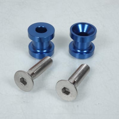 paar diabololift pion blauw m10 r&g voor motor kawasaki 650 er6-f 2007 nieuw