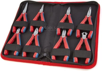 HBM Professionele 8-delige Precisie Tangenset - 30 mm Bek, 7 mm Uitlading, 12,5 mm Opening