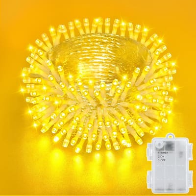 Accu Aangedreven Sfeerverlichting met 100 LEDs, Warm Wit, 10 m, Waterdicht IP65, Perfect voor Bruiloften, Kerst en Feestjes