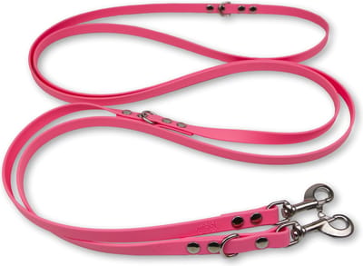 Miqdi - verstelbare, handsfree hondenriem van BioThane ® - 3 meter lang - pastel roze - M- voor middelmaat hond