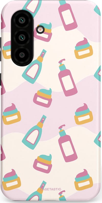 Casetastic Hoesje Geschikt voor Samsung A56 / A36 - Stijlvolle Beschermende Duo-layer Case - Bubbels & Borstels - Clean Girl - Makeup