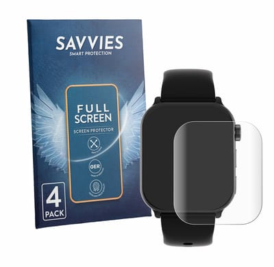 Savvies - Screenprotector voor Gard Pro Health Smartwatch 4 - Folie Beschermfolie transparant volledig dekking 4 Stuks