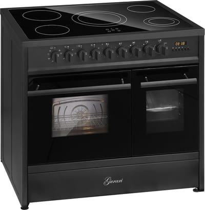 GURARI - Elektrisch fornuis - fornuis -GCH E 912 DF BL - Keramische kookplaat - 90 cm - Zwart - Range Cooker - Elektrische dubbele oven