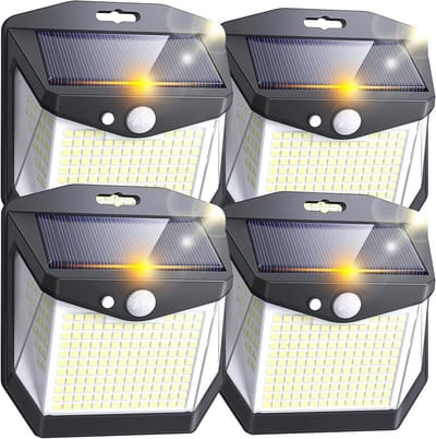 Zonnelampen met Bewegingssensor - 248 LED - 3 Modi - 270 Graden Buitenverlichting - IP65 - 4 Stuks