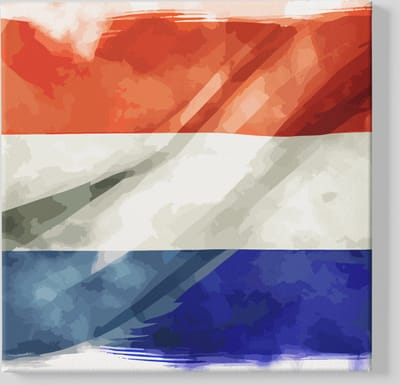 Canvas Schilderij - Nederland - Vlag - Vlaggen - Wanddecoratie - 40x40 cm