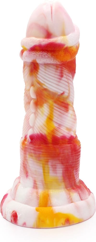 Kiotos Monstar - Dildo Beast 1 - 20.5 x 5.5 cm - Oranje/Wit/Rood