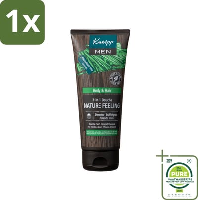 1 x Kneipp - Douchegel - Men - Nature Feeling - 2-in-1 - 200 ml - Douchegel - Mannen - Natuurlijke Verzorging - Dennenolie - Buffelgras