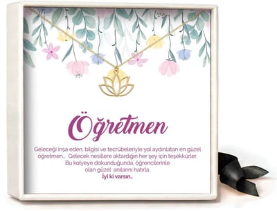 Pera Jewelry - 925 sterling zilveren Lotus ketting - Lotus Kolye – Öğretmen - Collier - Ketting Dames - Ketting met Hanger