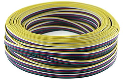 Platte 6-polige verlengkabel voor RGBW CCT ledstrips - 50 meter