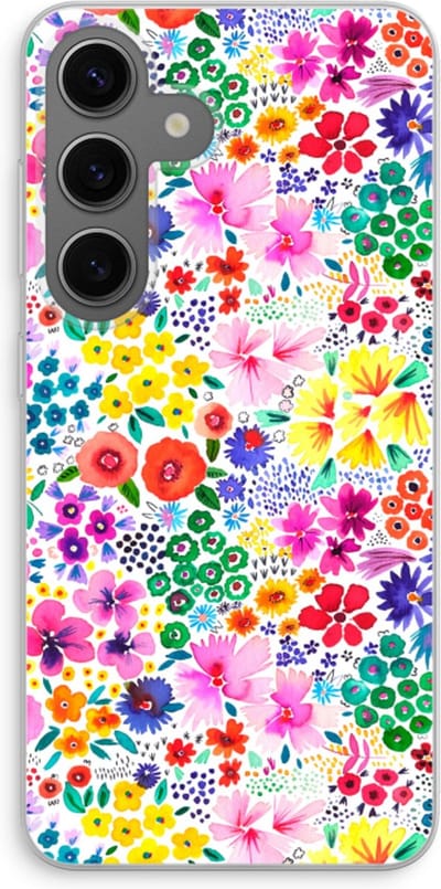 Case Company® - Hoesje geschikt voor Samsung Galaxy S24 hoesje - Little Flowers - Soft Cover Telefoonhoesje - Bescherming aan alle Kanten en Schermrand