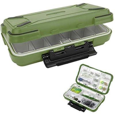 Dailygoods- Visuitrusting Doos Waterdicht - Dubbelzijdig - Schokbestendig - Verstelbare Opslagruimtes - Kunststof - Transparante Binnenhoes - Visdoos