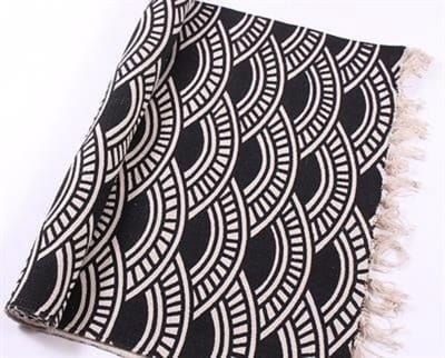 Vloerkleed Bows - 70x200 cm Loper zwart wit