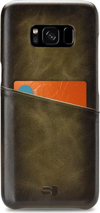 Senza Desire Leren Back Cover met Kaartsleuf Samsung Galaxy S8 Groen