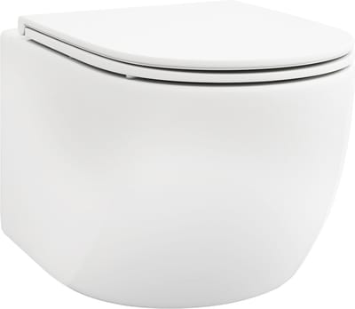 COSTWAY Wandtoilet, spoelrandloos, keramisch wandtoilet met toiletbril, dubbel spoelsysteem, softclosemechanisme en montagemateriaal, hangend toilet, glanzend wit, 52,5 x 36 x 36 cm
