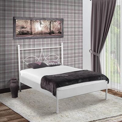 Metalen bed Sun zilver 140x200