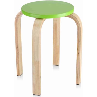 1 Stuk Antislip Gebogen Hout Stapelkruk Snoepkleur Woonmeubilair Kinderkamer Decor Groen