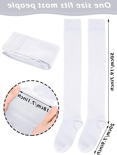 Dames Kousen voor de Dijen, Wit, Maat Medium - Comfortabele en Ademende Kousen voor Elke Gelegenheid