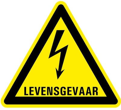 Waarschuwingsbord levensgevaar - kunststof 100 mm