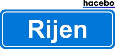 Hacebo - Plaatsnaam Sticker - 29x10 CM - Rijen sticker - Verkeersborden sticker - grappige cadeaus - Rijen