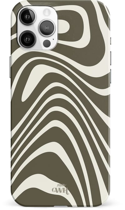 xoxo Wildhearts Boogie Wonderland Green - Single Layer - Hard case geschikt voor iPhone 11 Pro Max hoesje - Golven print hoesje groen - Beschermhoes shockproof case geschikt voor iPhone 11 Pro Max hoesje - Hoesje met golven print groen