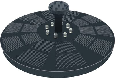 Zonne-energie aangedreven waterfontein met kleurrijke verlichting