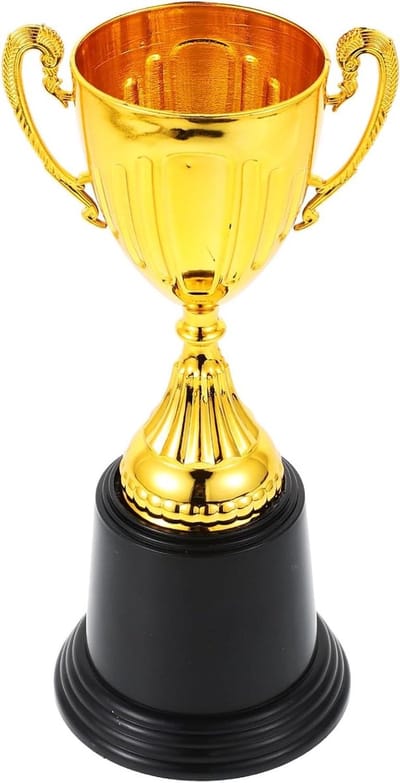 Mini Trofee - Gouden Award - Team Competitie - Compact Ontwerp - 9 cm Hoogte - Goud