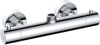Douchemengkraan - 1 stuk - Lengte 25 cm - Anti-verbrandingsmechanisme - Modern design - Thermostatische regeling - Bovenuitloop - Geschikt voor vaste stijgbuis of glijrail - Zilver