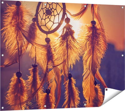 Gards Tuinposter Amulet van de Indianen - Symbool - Ketting - 120x90 cm - Tuindoek - Tuindecoratie - Wanddecoratie buiten - Tuinschilderij