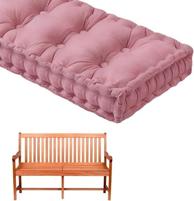 Bankkussen Zacht - Zitkussen Dik - Buiten Ontspannen - Met Handgrepen - 150x50x10cm - Roze