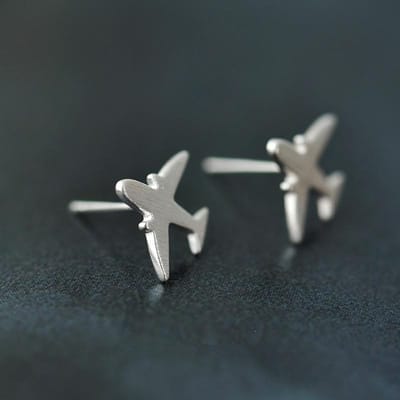 Mode Piercing Voorkom Allergie Zilverkleur Vliegtuig Oorknopjes voor Vrouwen Bruiloft Oorbellen Sieraden brincos eh566 gray
