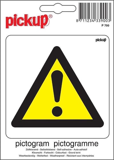 Pickup Pictogram 10x10 cm - Gevaar