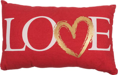 Out of the blue Sierkussens - valentijn - rood love - 30 x 50 cm - cadeau kussen