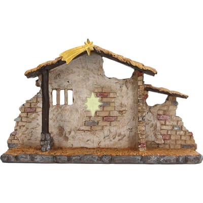 Crèche Détails Fins Vifs Crèche de Noël Statue d'Abri pour Décoration de Bureau de Fête Cadeaux