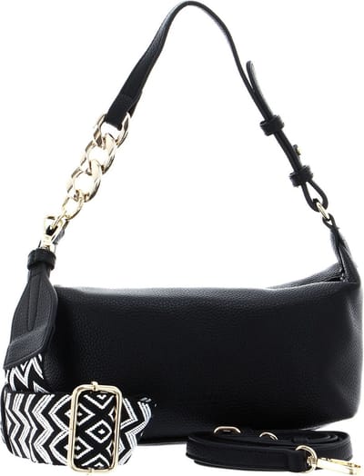 SEIDENFELT MANUFAKTUR Schoudertas Persby Small Shoulderbag Black / Gold Zwart