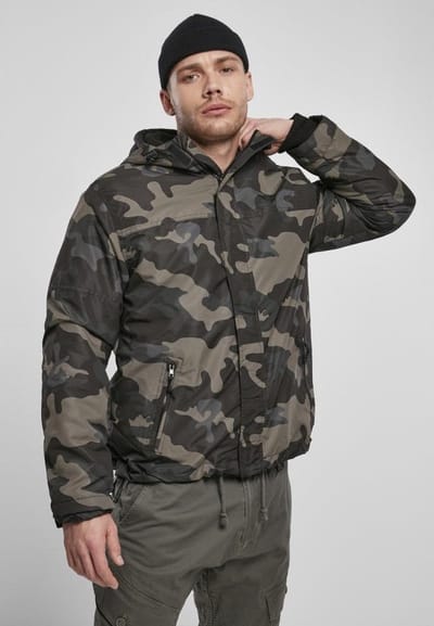 Brandit - Frontzip Windbreaker jacket - S - Zwart/Bruin